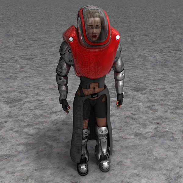 3d girl futuristic armored suit - Futuristic Armored Girl by scyrus